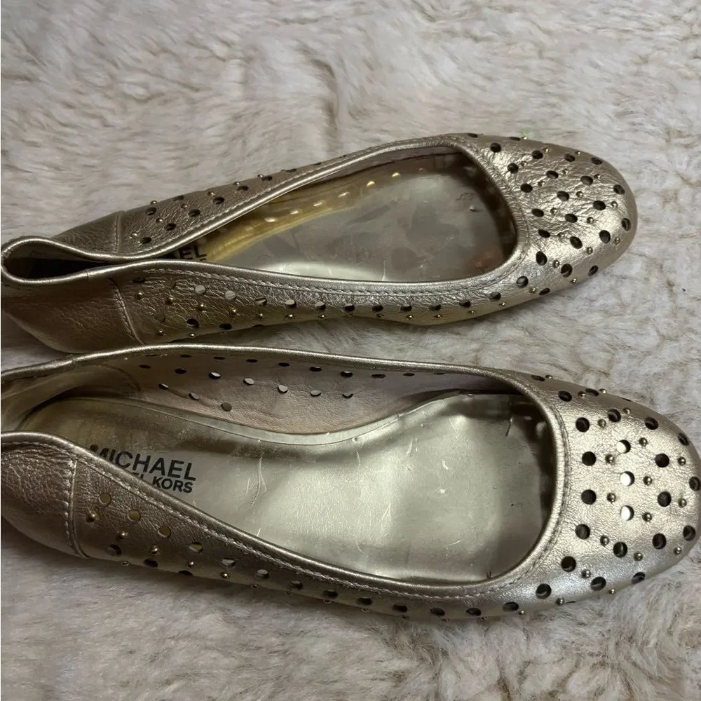 Michael Kors Gold Studded Ballet Flats